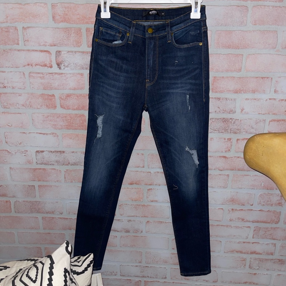 NWT Hudson Barbara High Rise Distressed Skinny Jeans Size 26